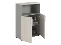 Офисный шкаф NW 1280/2 полузакрытый белое дерево/серый